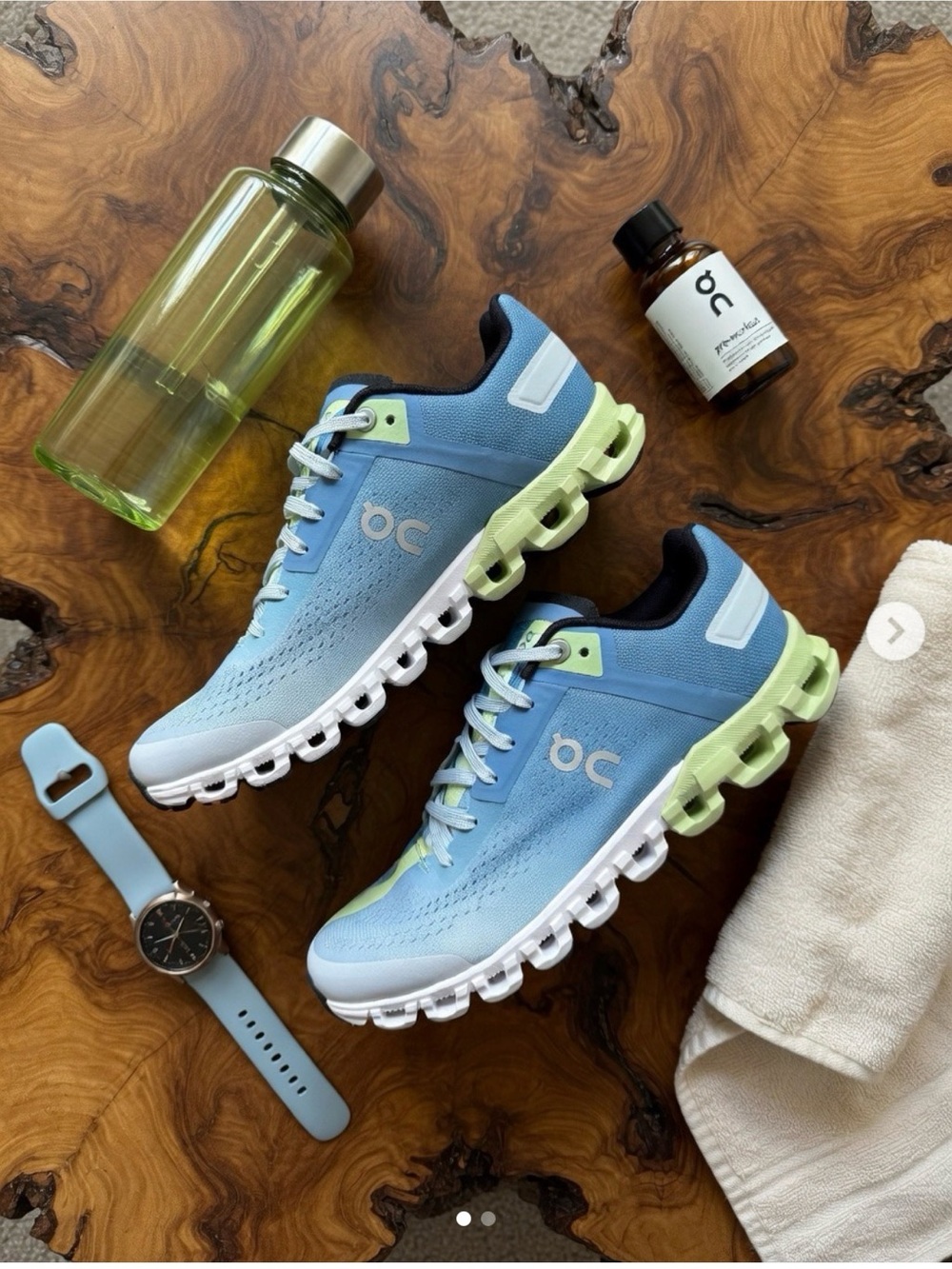 On Running Women’s Light Blue and Lime Athletic Sneakers